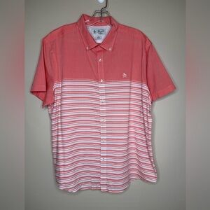 Original Penguin Gradient Stripe Short Sleeve Cotton Button-Up Shirt Size Large